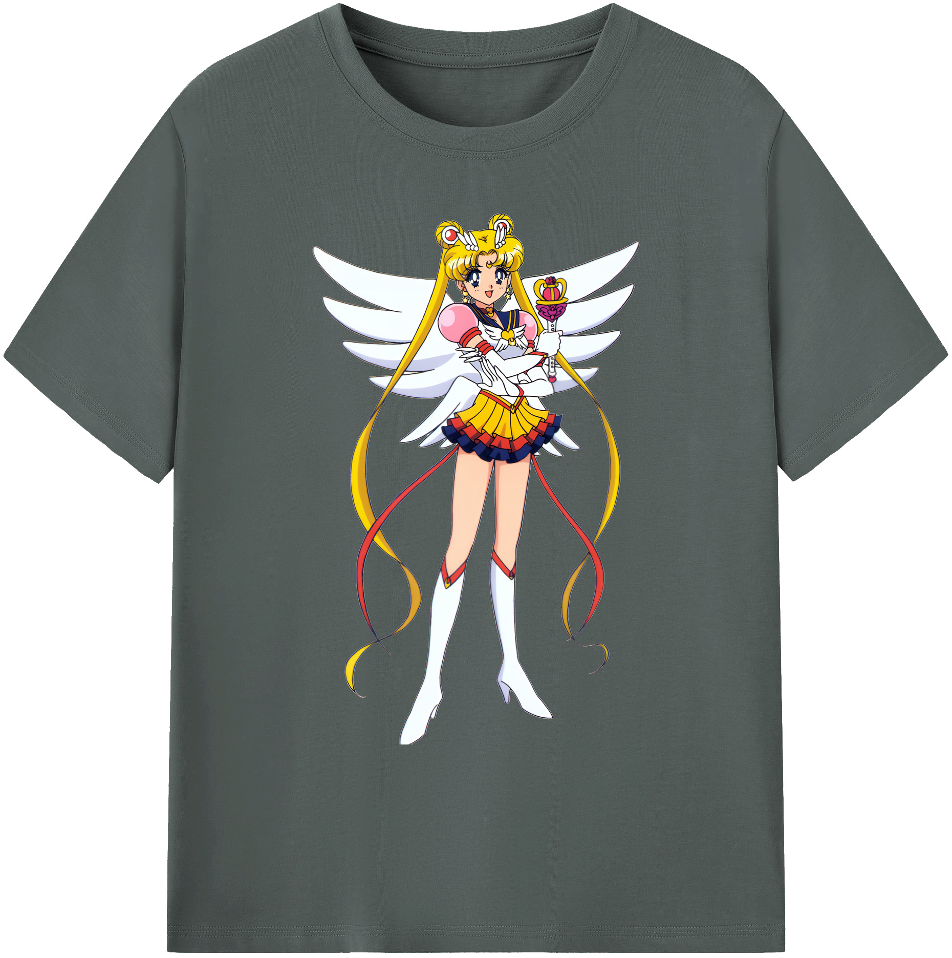 （画像用） 美少女戦士セーラームーン 月野 うさぎ つきの うさぎ Sailor Moon Tsukino Usagi 綿100％ メンズ半袖Tシャツ｜肌触りやわらか＆通気性
